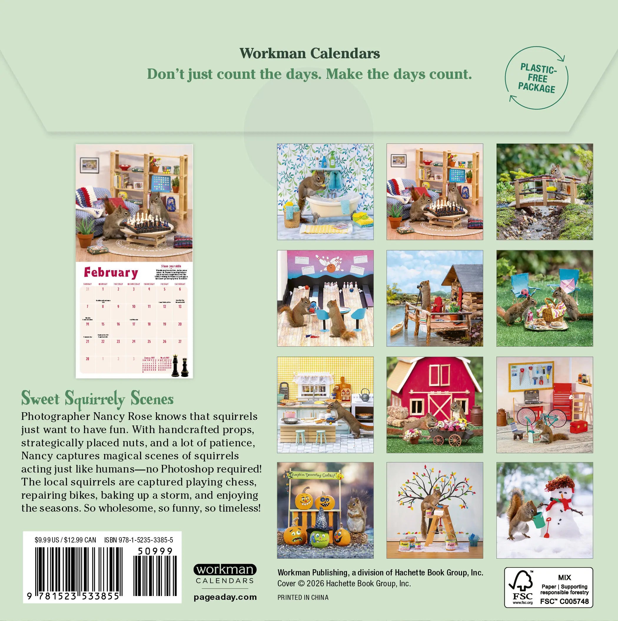 WRK Secret Life of Squirrels 2027 Mini Wall Calendar