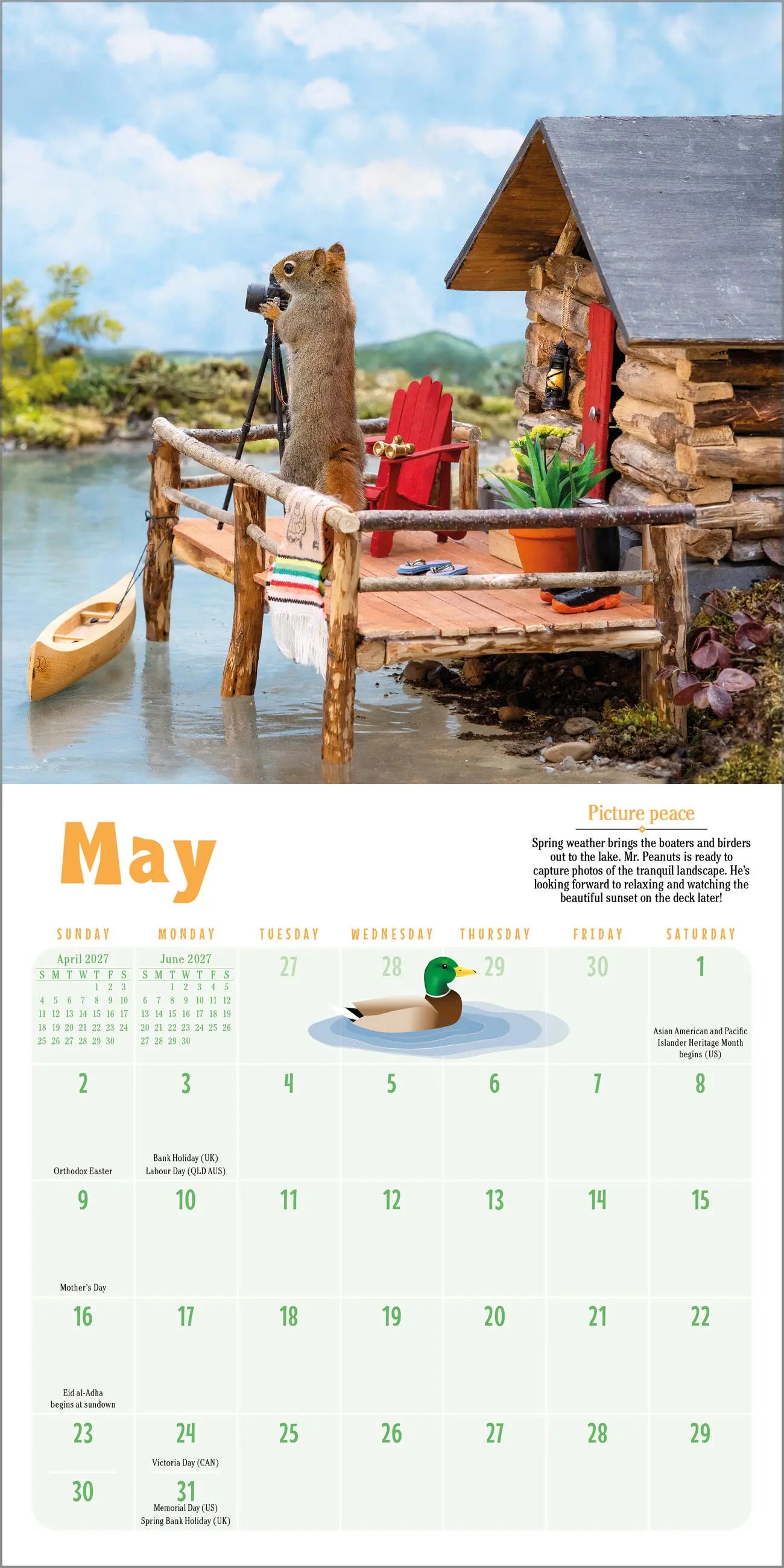 WRK Secret Life of Squirrels 2027 Mini Wall Calendar