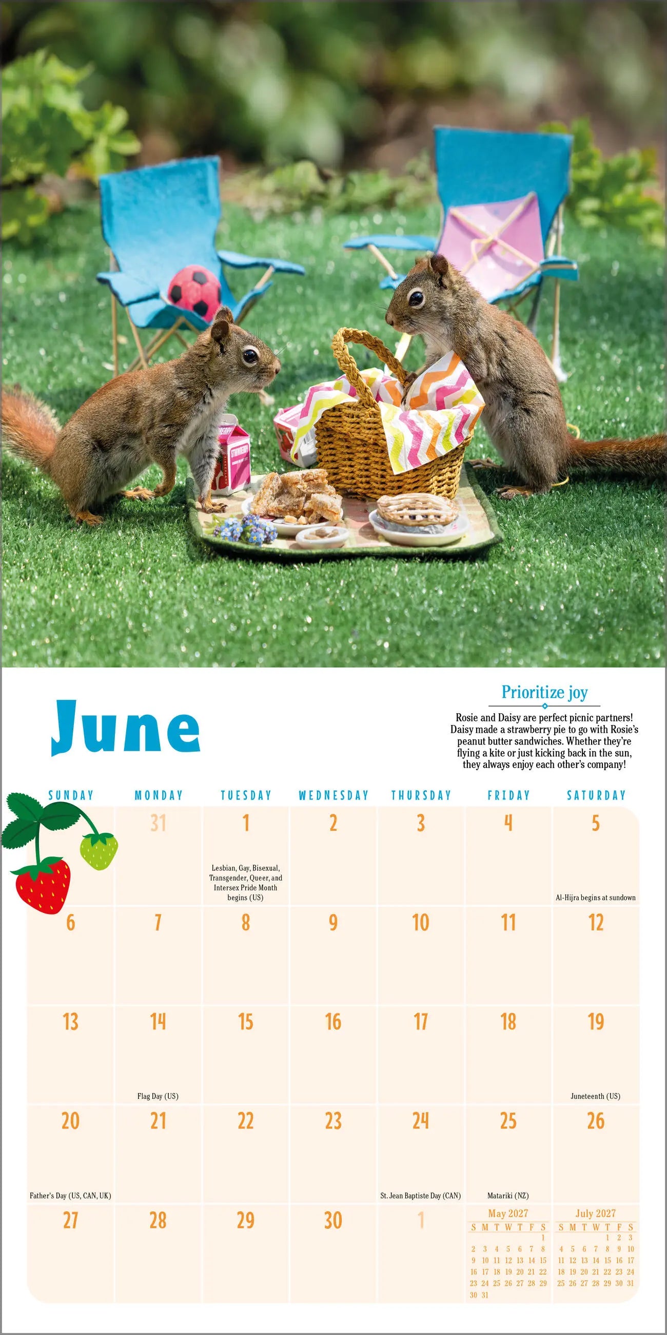 WRK Secret Life of Squirrels 2027 Mini Wall Calendar