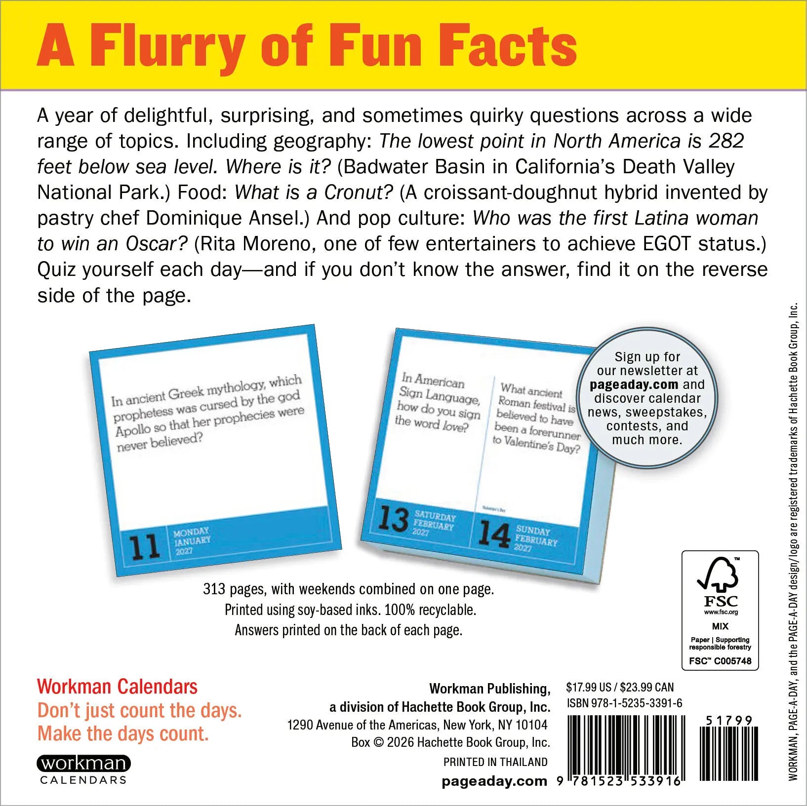 WRK 365 Days of Amazing Trivia 2027 Page-A-Day® Calendar