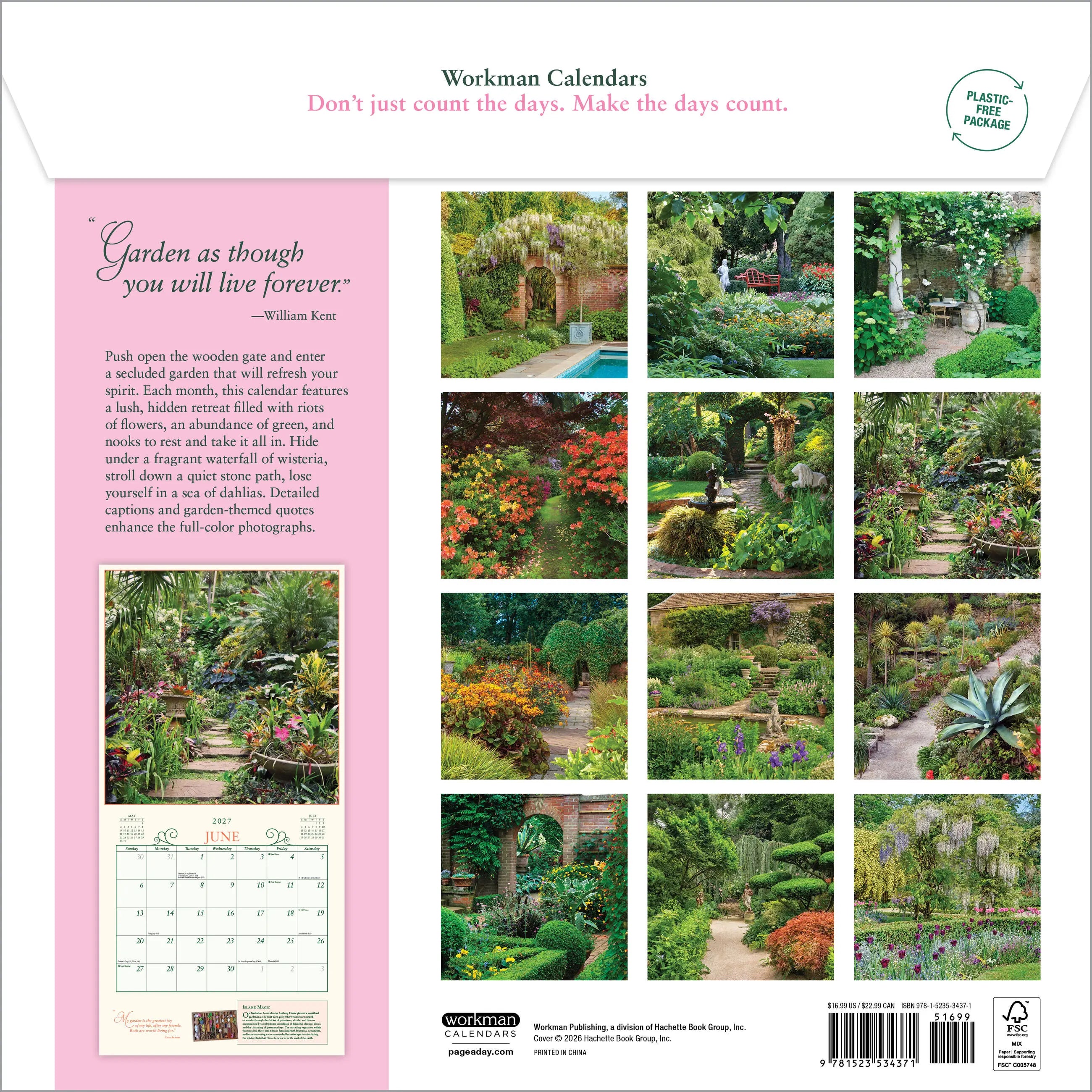 WRK Secret Garden 2027 Wall Calendar