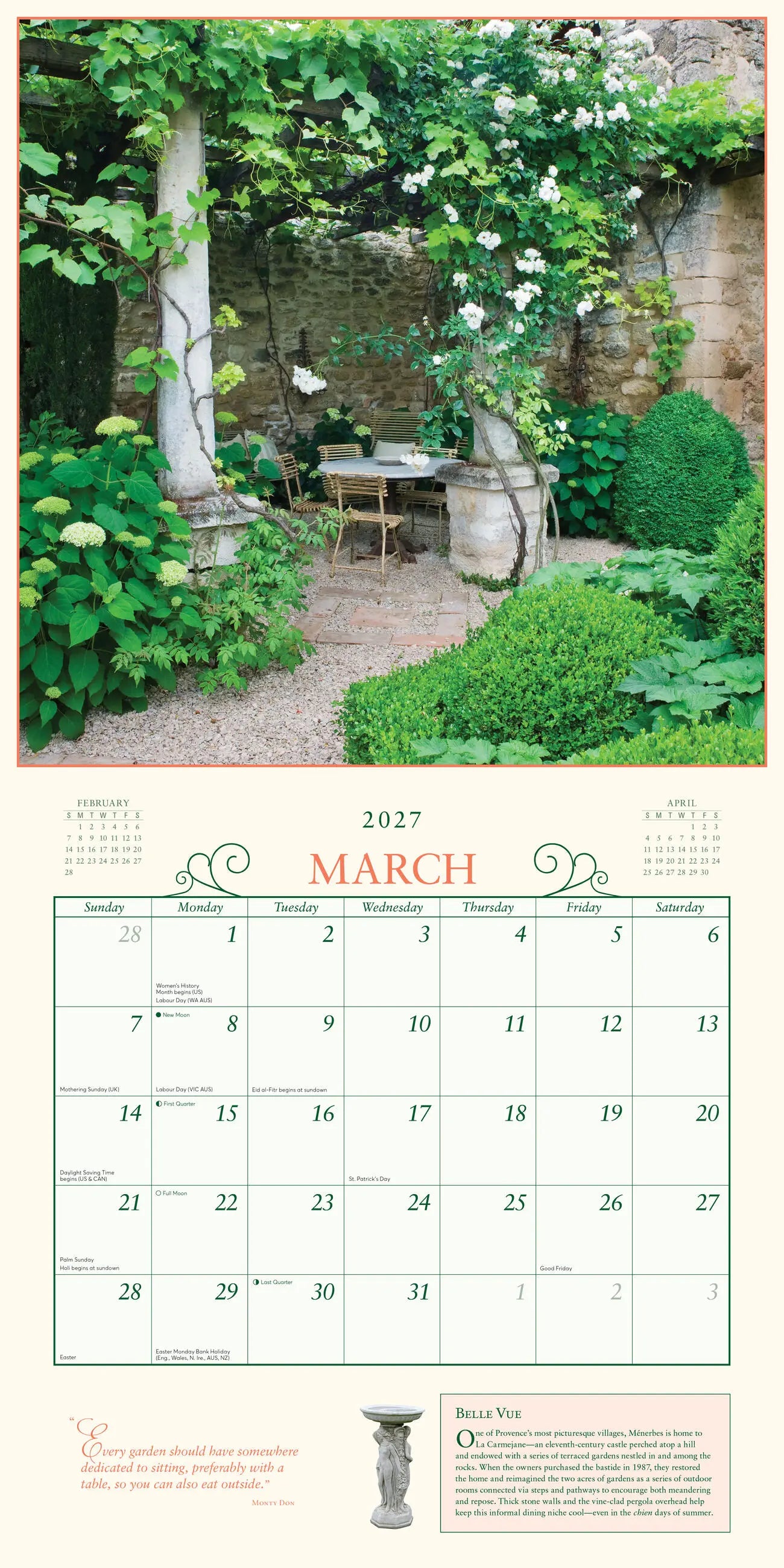 WRK Secret Garden 2027 Wall Calendar