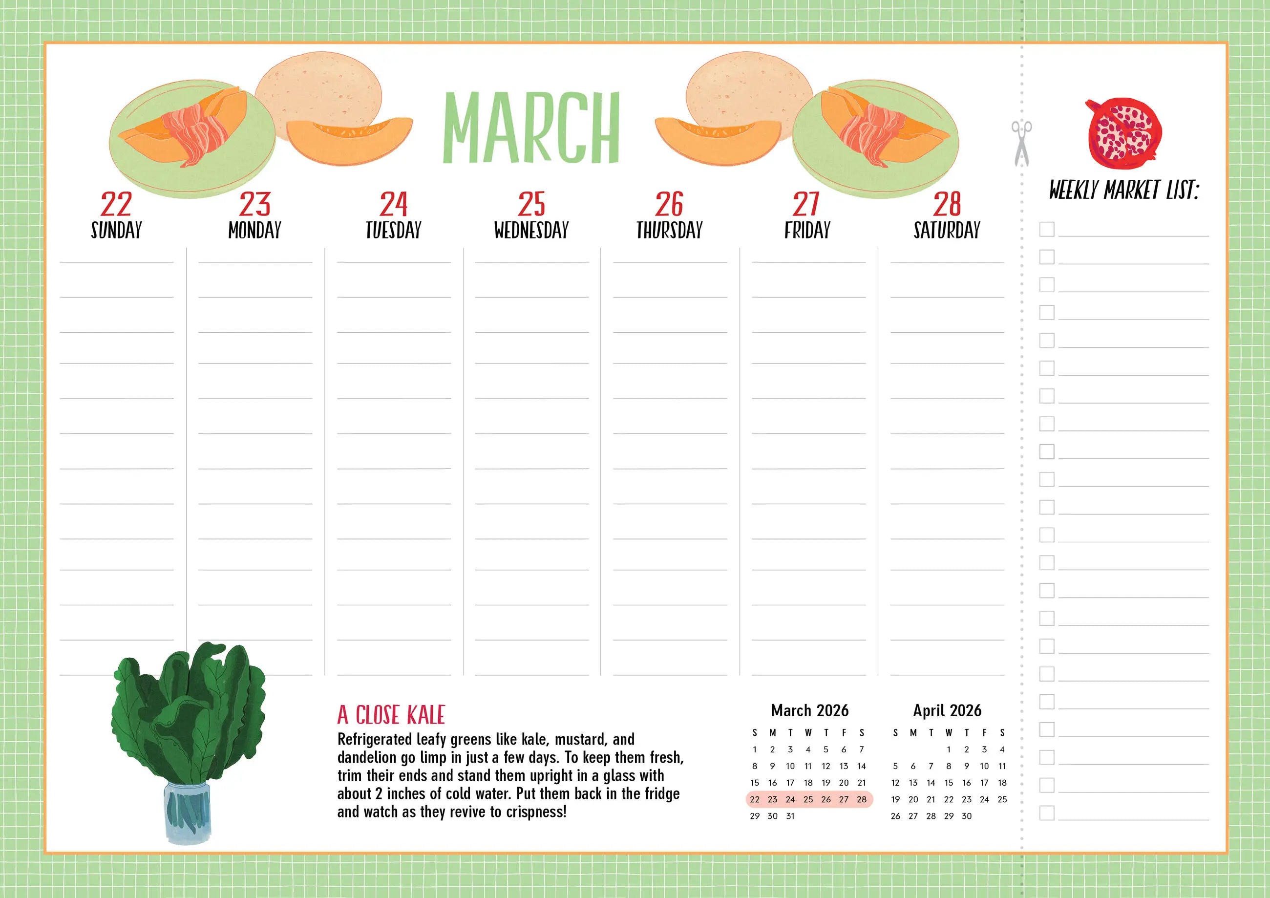 WRK The Kitchen Companion Page-A-Week Calendar 2027