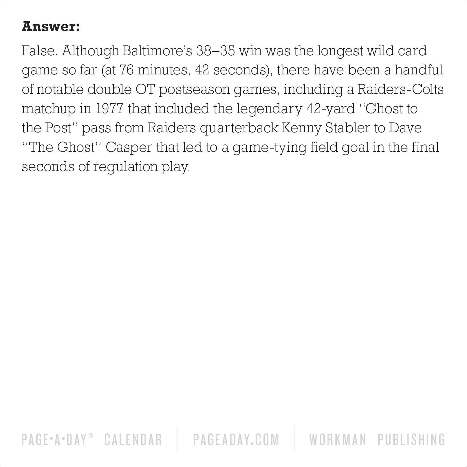 WRK A Year of Football Trivia! 2027 Page-A-Day® Calendar