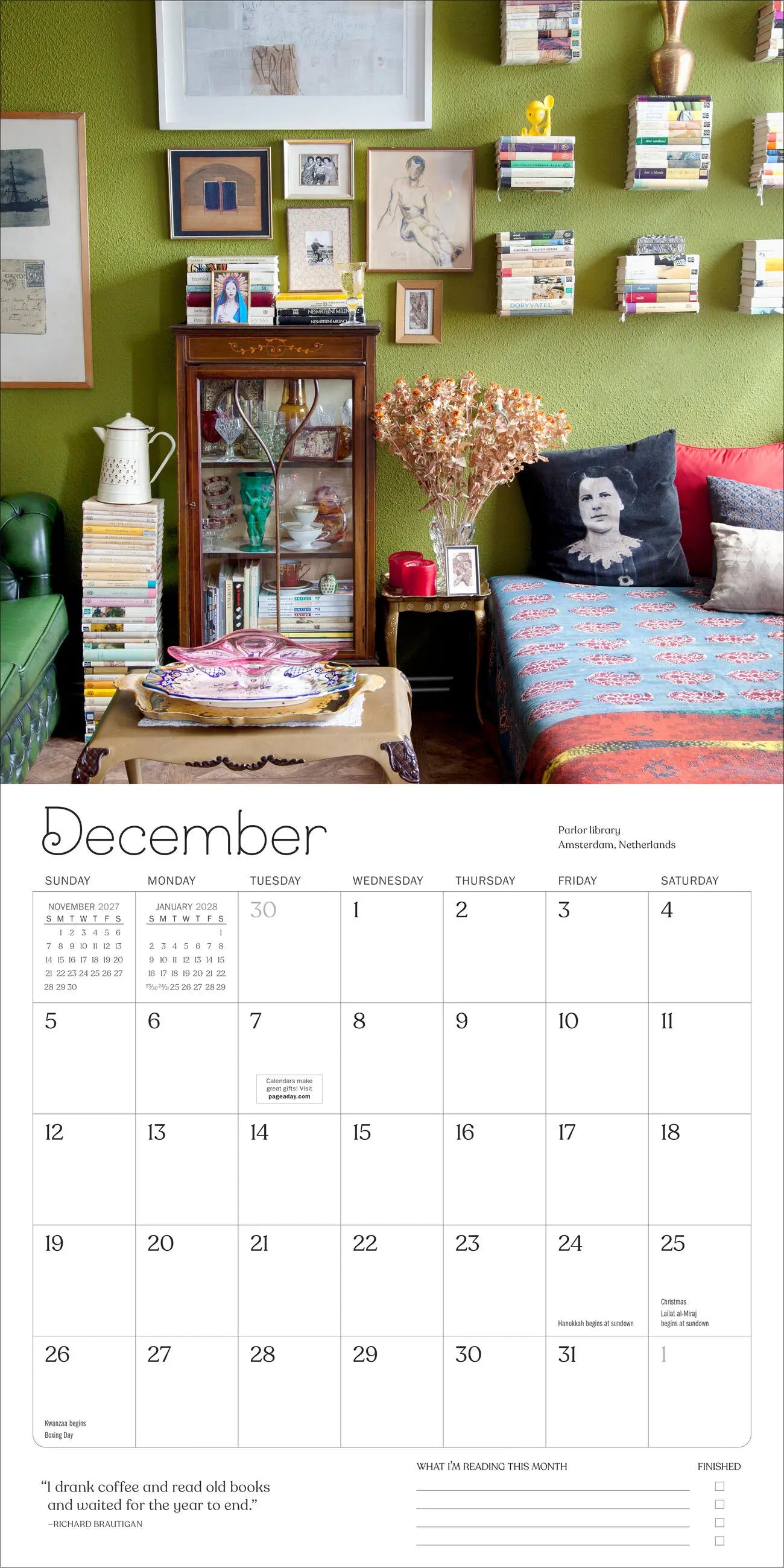 A Calendar for Book Lovers 2027 Wall Calendar