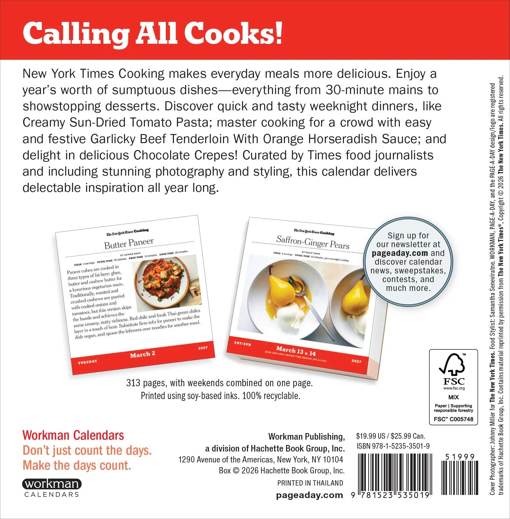 WRK The New York Times Cooking 2027 Page-A-Day® Calendar