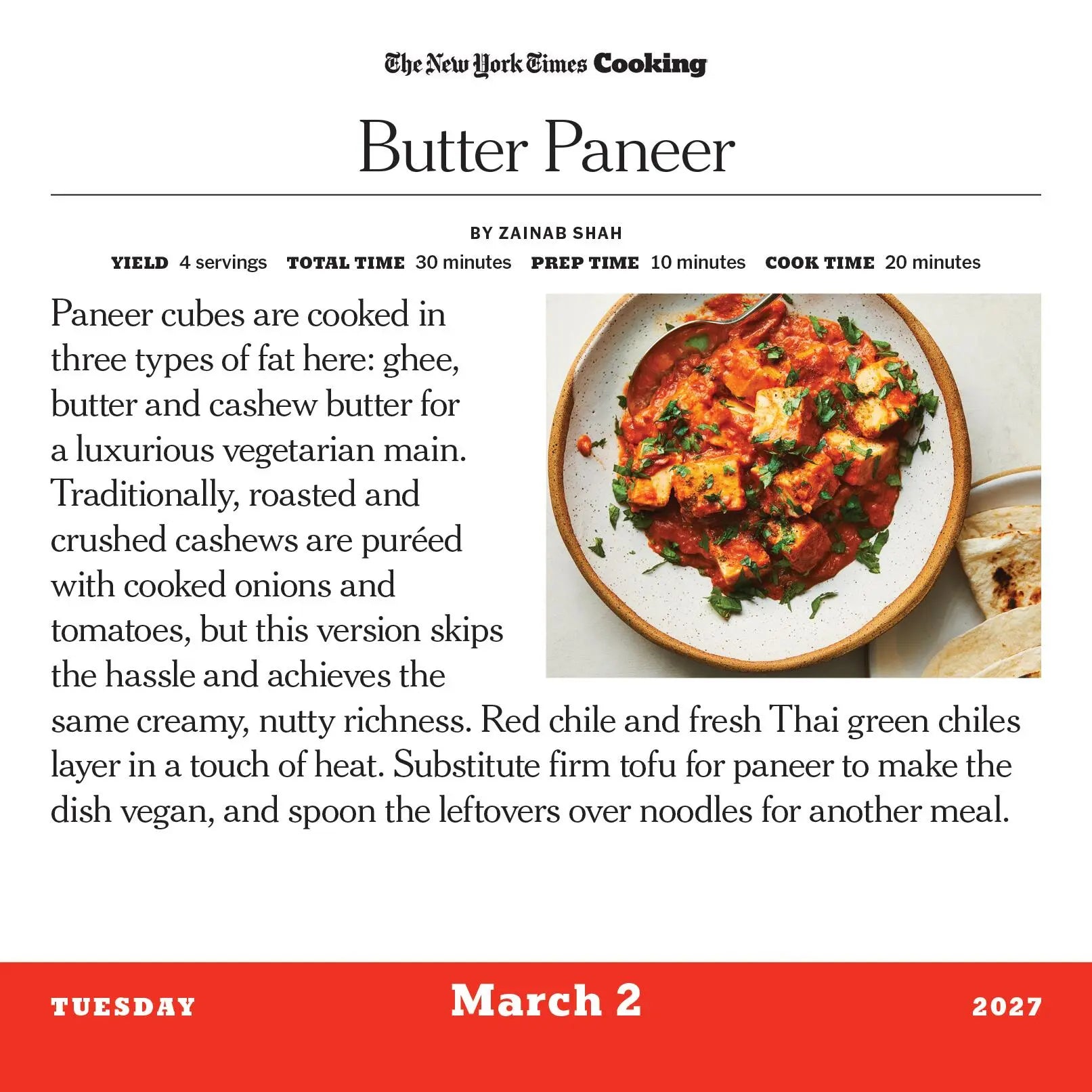 WRK The New York Times Cooking 2027 Page-A-Day® Calendar