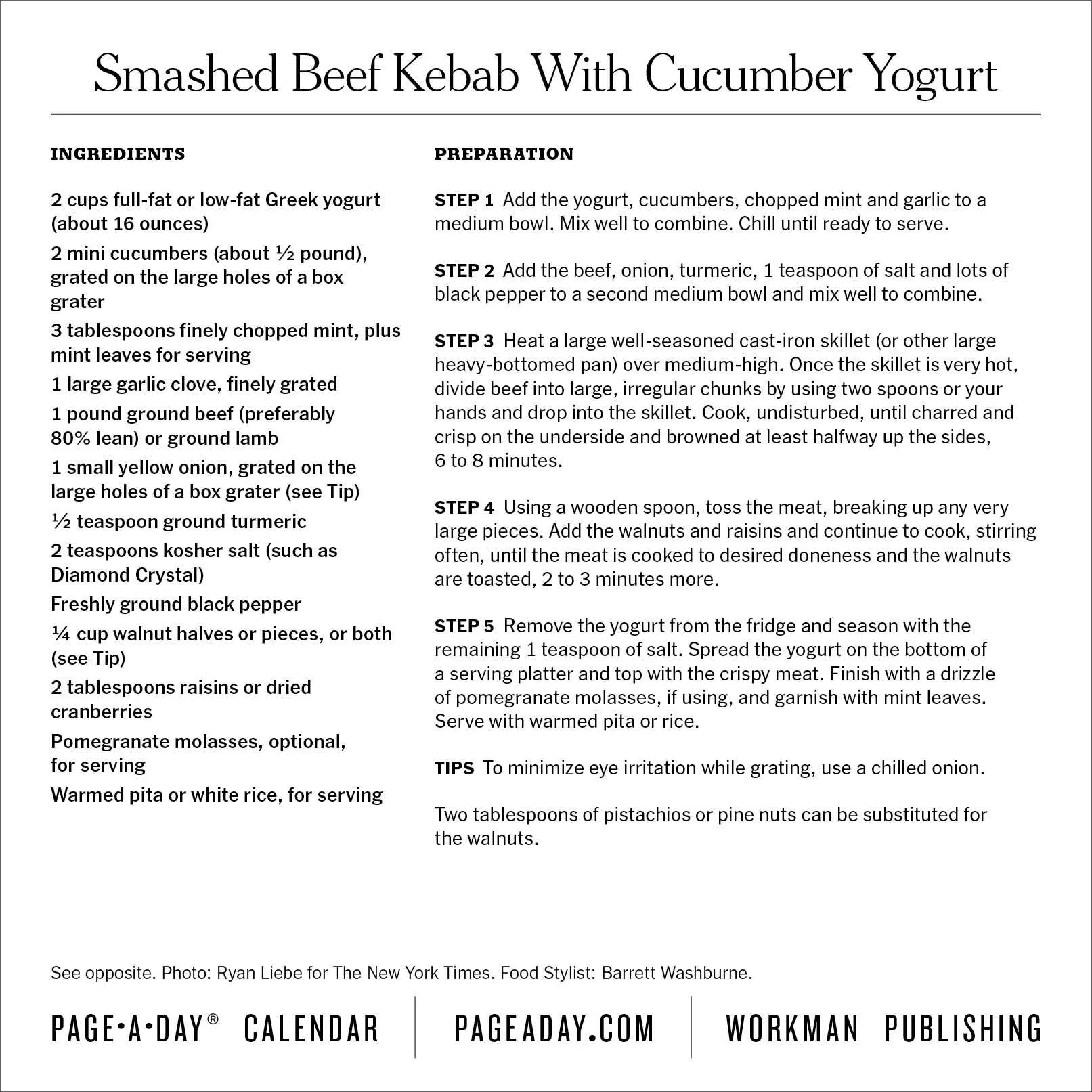 WRK The New York Times Cooking 2027 Page-A-Day® Calendar