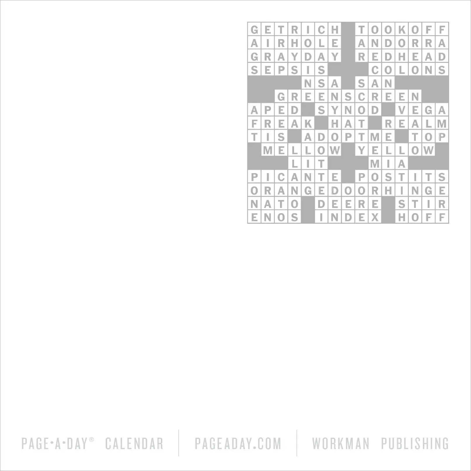 WRK The New York Times Crossword 2027 Page-A-Day® Calendar