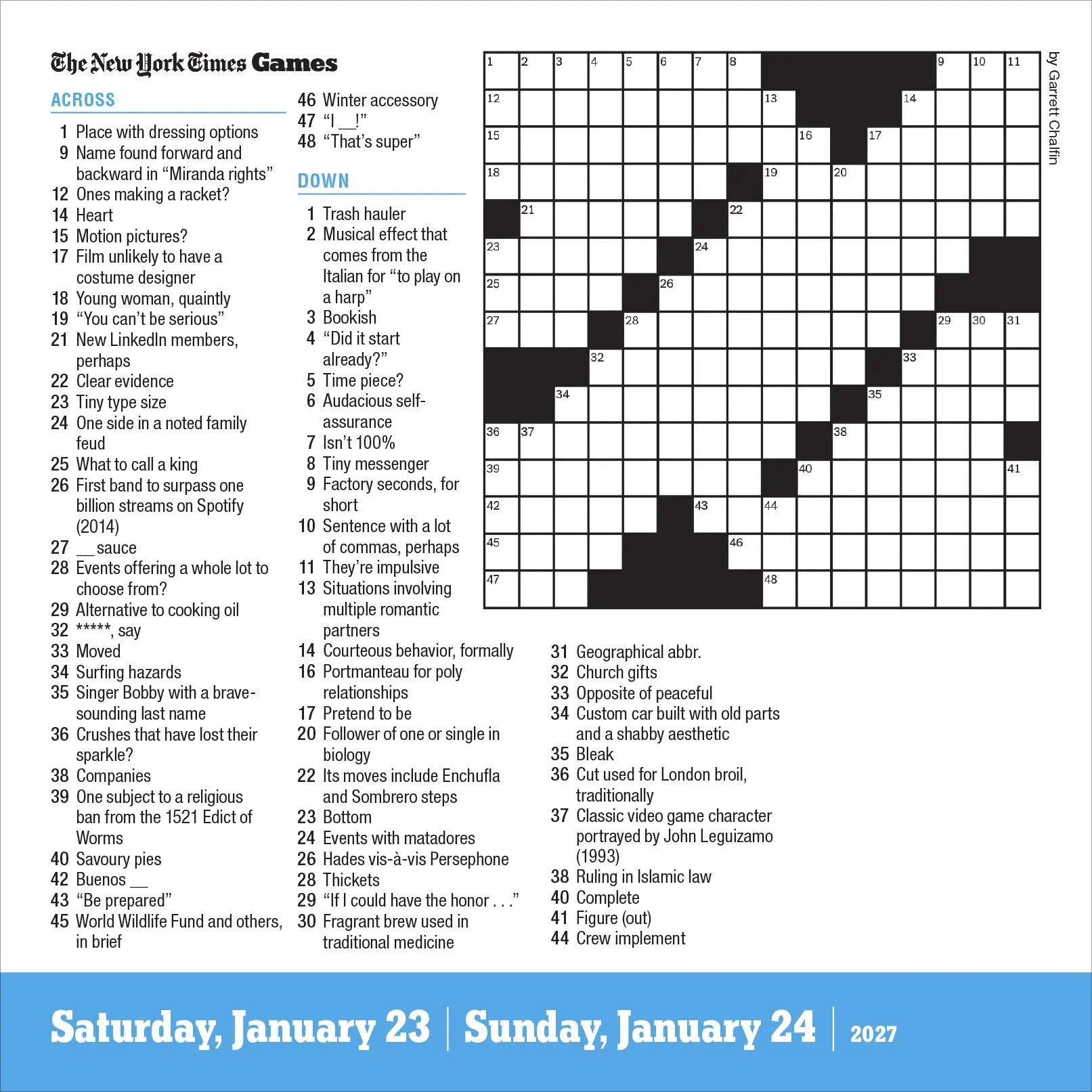 WRK The New York Times Crossword 2027 Page-A-Day® Calendar