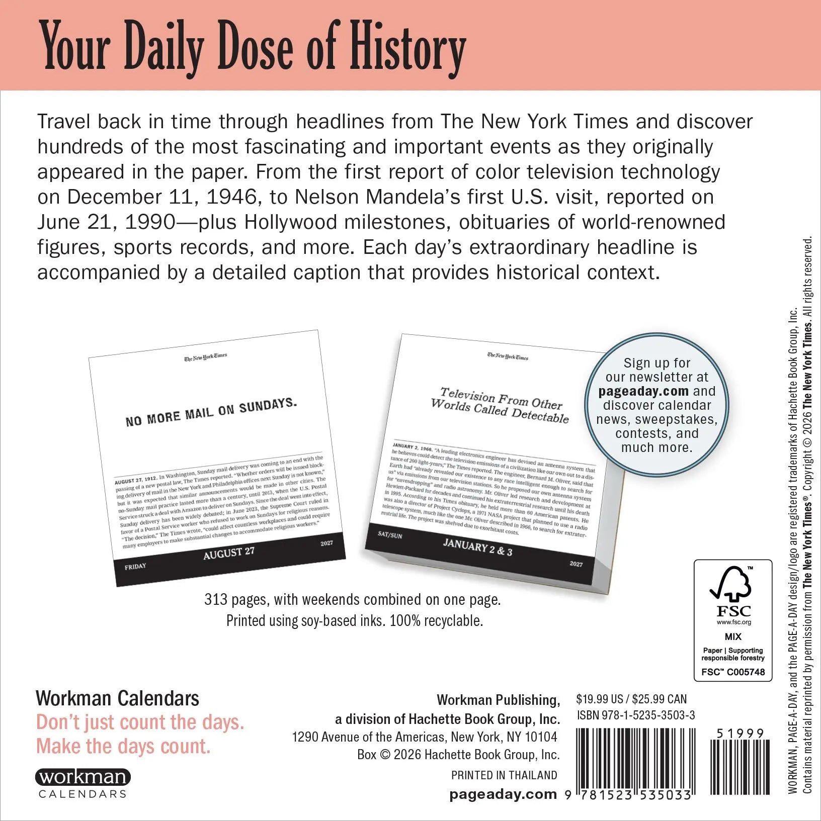 The New York Times Headlines in History 2027 Page-A-Day Calendar