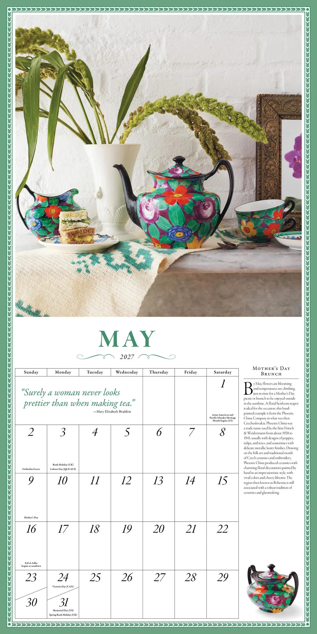 The Collectible Teapot 2027 Wall Calendar