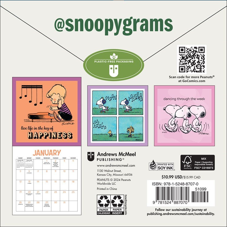 @snoopygrams Feelin' Groovy 2025 Mini Wall Calendar    