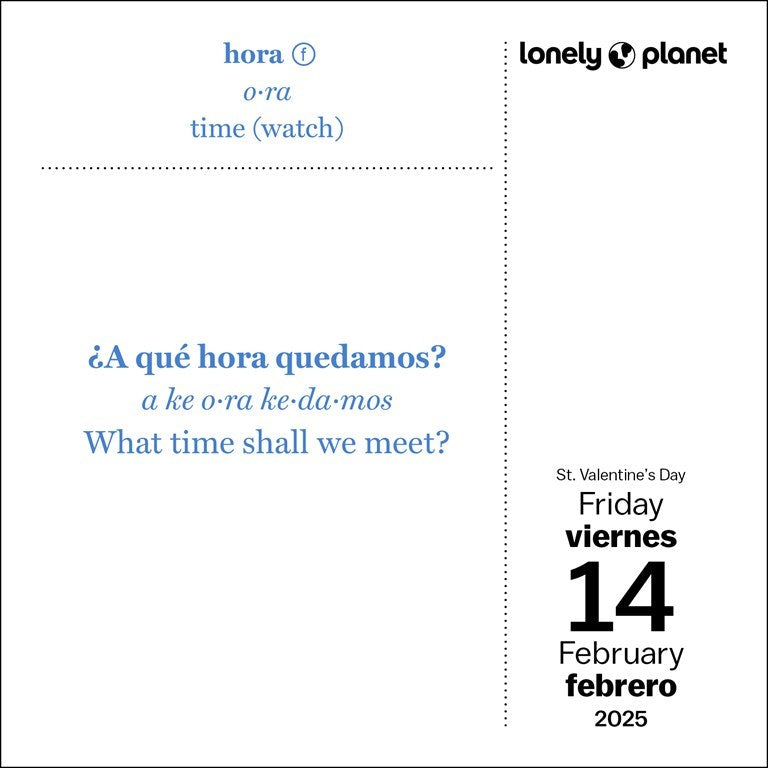 Lonely Planet Spanish Daily Phrasebook 2025 Page A Day Calendar    