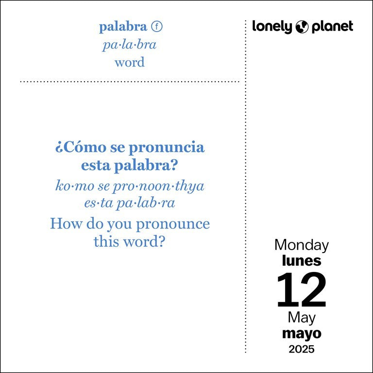 Lonely Planet Spanish Daily Phrasebook 2025 Page A Day Calendar    