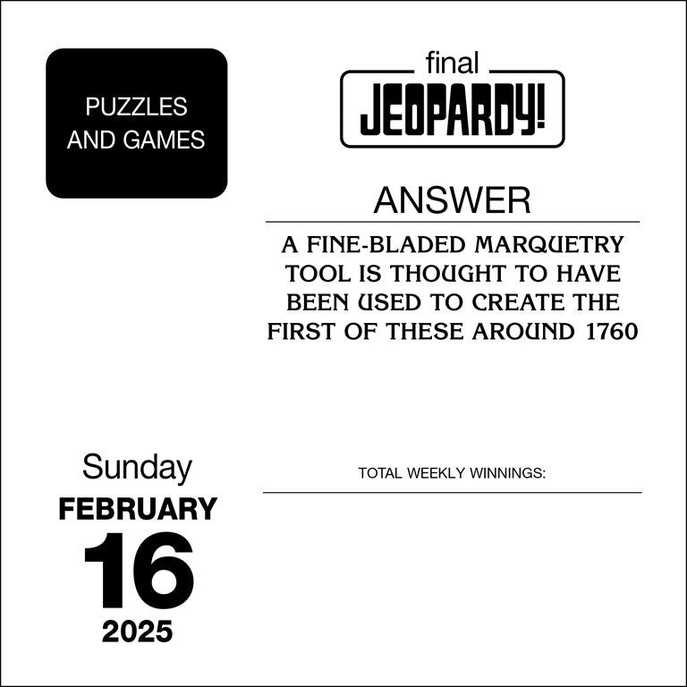 Jeopardy 2025 Page A Day Calendar    