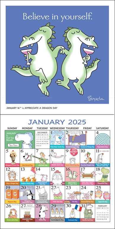 Sandra Boynton's Every Day's A Fabulous Holiday 2025 Wall Calendar    