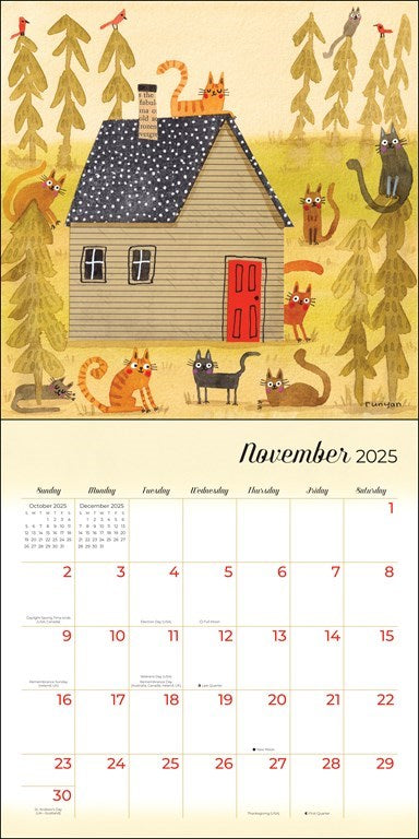 Feline - Terry Runyan's Cats 2025 Wall Calendar    