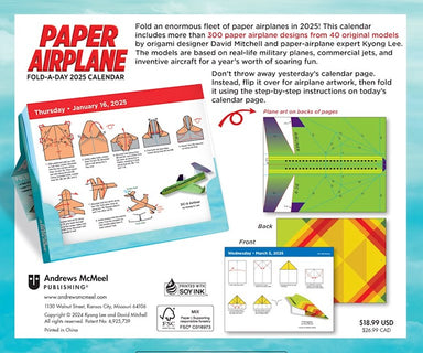 Paper Airplane Fold A Day 2025 Calendar    