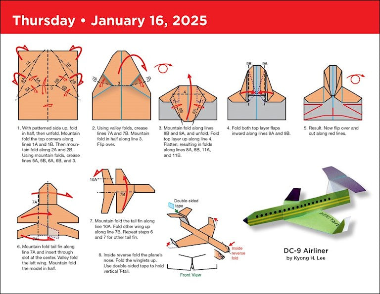 Paper Airplane Fold A Day 2025 Calendar    