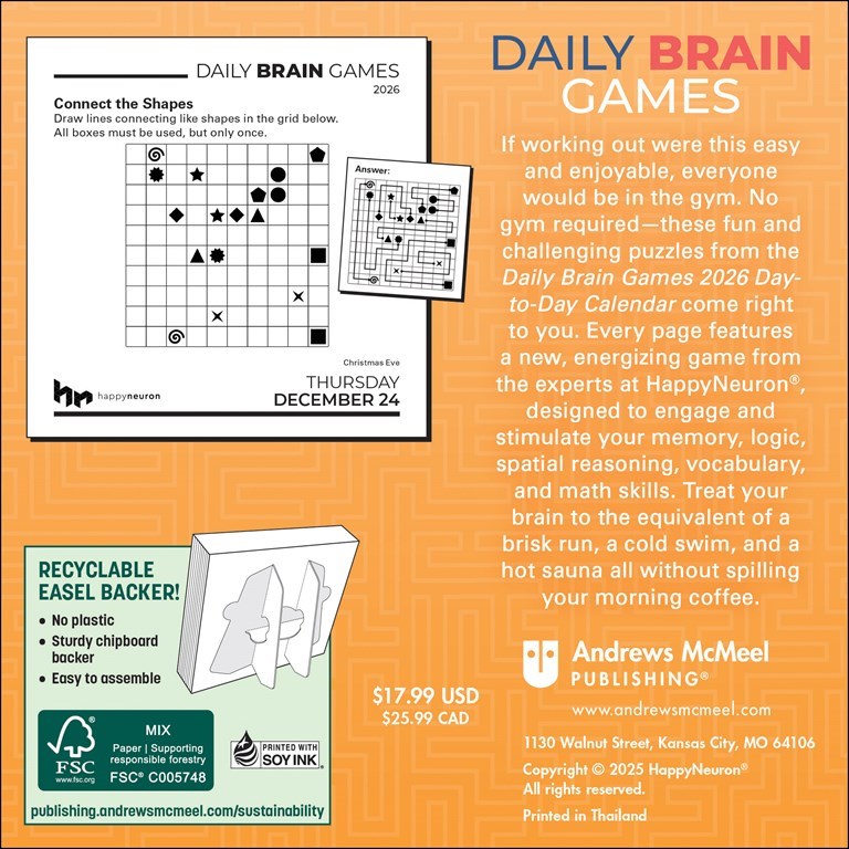 Daily Brain Games 2026 Day-to-Day Calendar