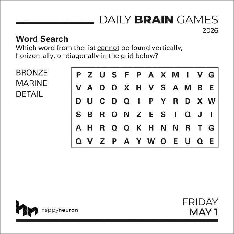 Daily Brain Games 2026 Day-to-Day Calendar