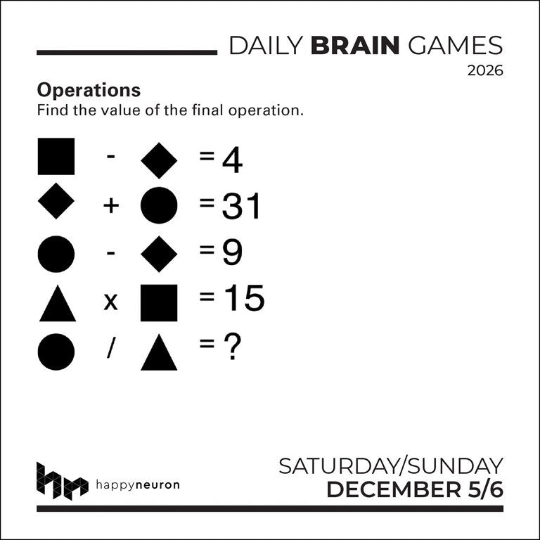 Daily Brain Games 2026 Day-to-Day Calendar