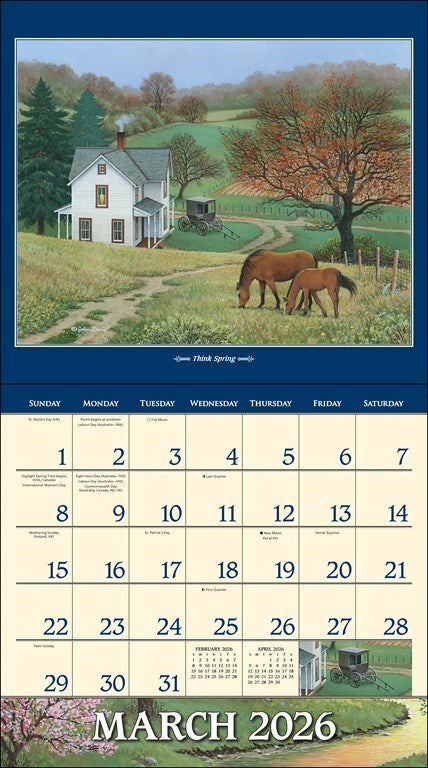 John Sloane's Country Seasons® 2026 Deluxe Wall Calendar