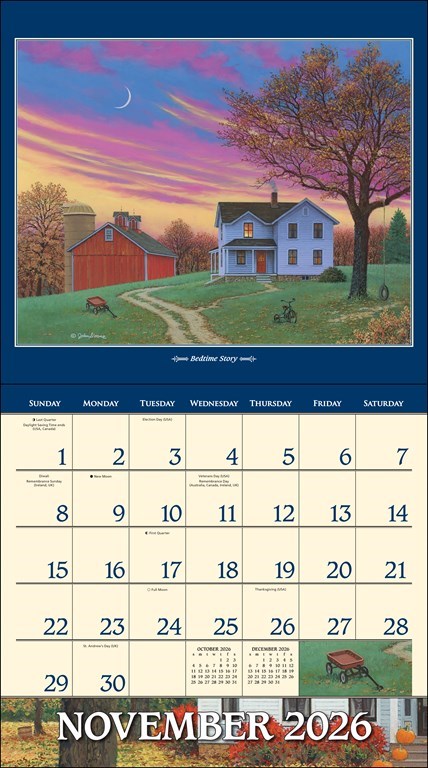 John Sloane's Country Seasons® 2026 Deluxe Wall Calendar