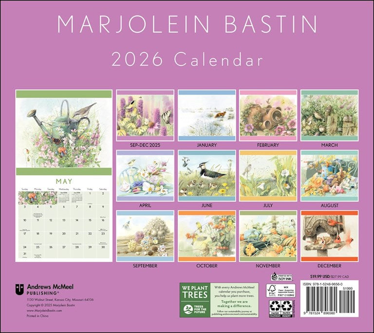 Marjolein Bastin Nature's Inspiration 2026 Deluxe Wall Calendar with Print