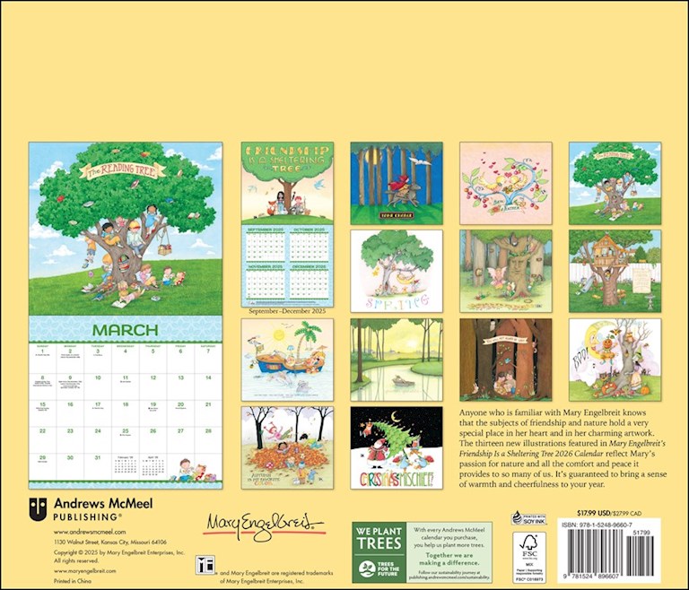 Mary Engelbreit's Friendship Is a Sheltering Tree 2026 Wall Calendar
