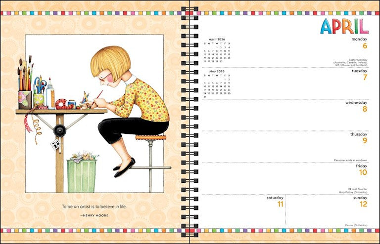 Mary Engelbreit's You Are a Work of Art 12-Month 2026 Monthly/Weekly Planner