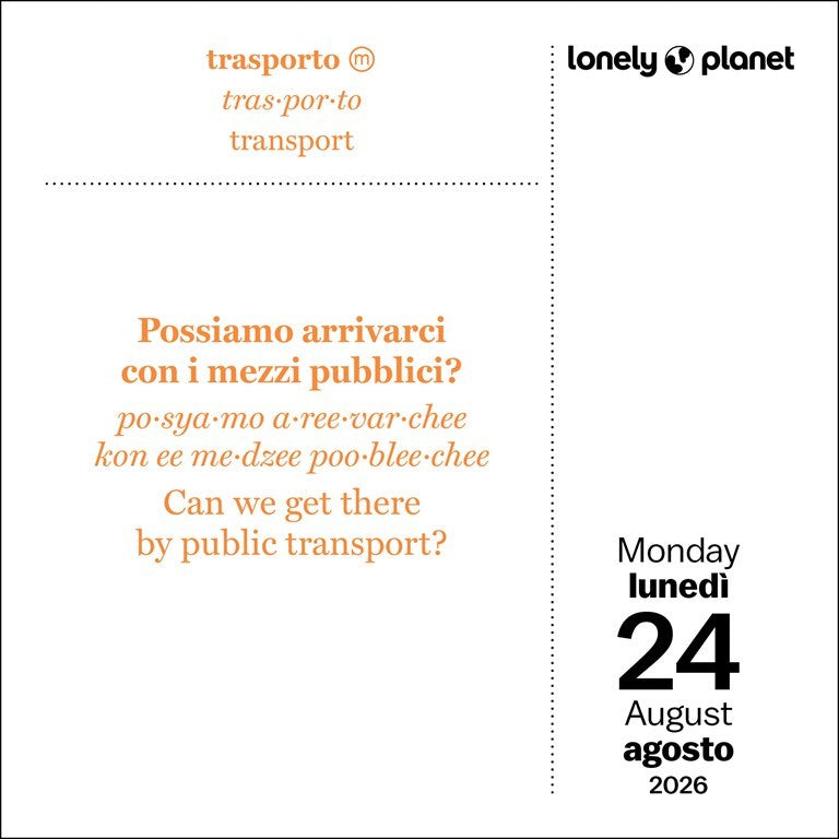 Lonely Planet: Italian Daily Phrasebook 2026 Day-to-Day Calendar