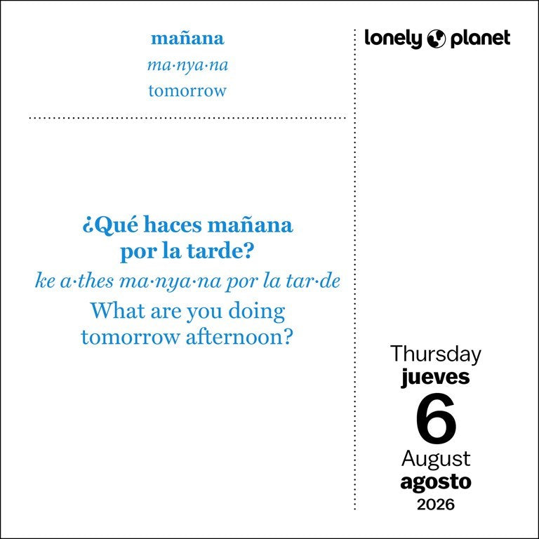 Lonely Planet: Spanish Daily Phrasebook 2026 Day-to-Day Calendar