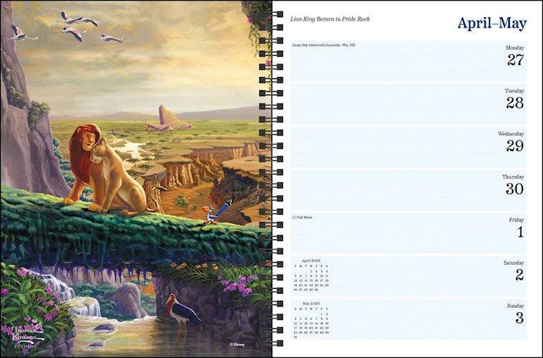 Disney Dreams Collection by Thomas Kinkade Studios 2026 Engagement Calendar