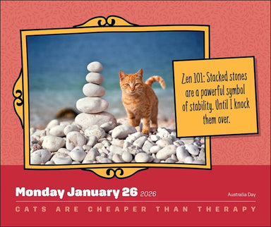 Cats Are Cheaper Than Therapy 2026 Day-to-Day Calendar