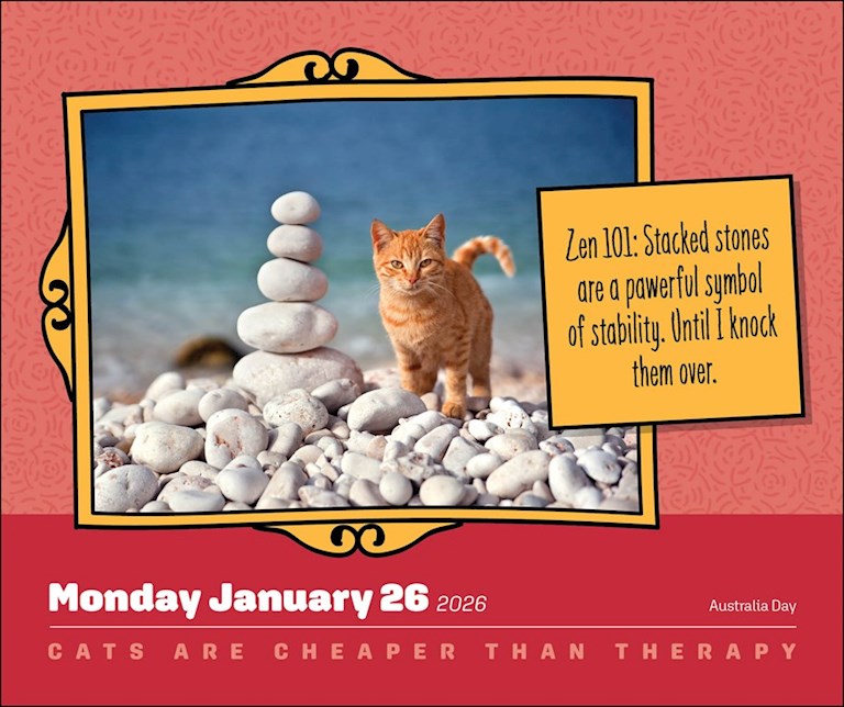Cats Are Cheaper Than Therapy 2026 Day-to-Day Calendar