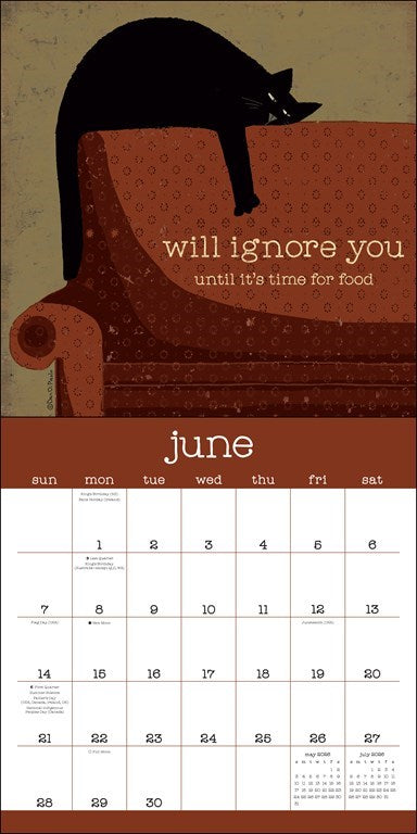 A Year of Snarky Cats 2026 Wall Calendar