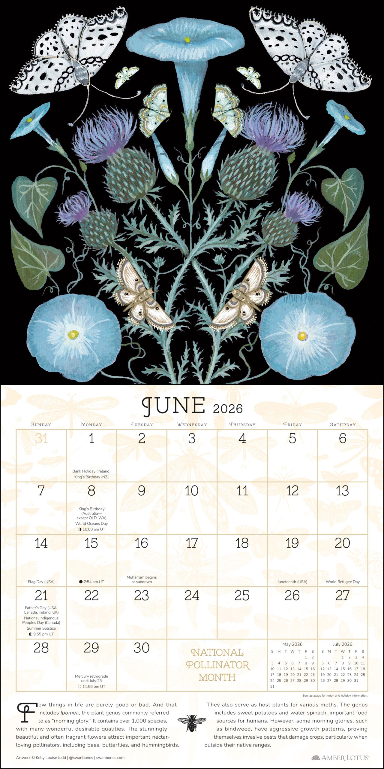 Praise For The Pollinators 2026 Wall Calendar