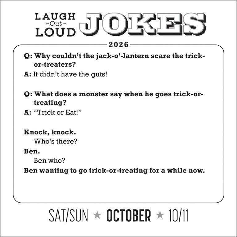 Laugh Out Loud Jokes 2026 Day-to-Day Calendar