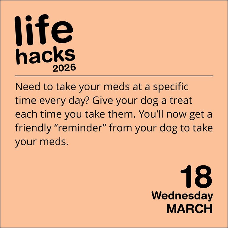 Life Hacks 2026 Day-to-Day Calendar