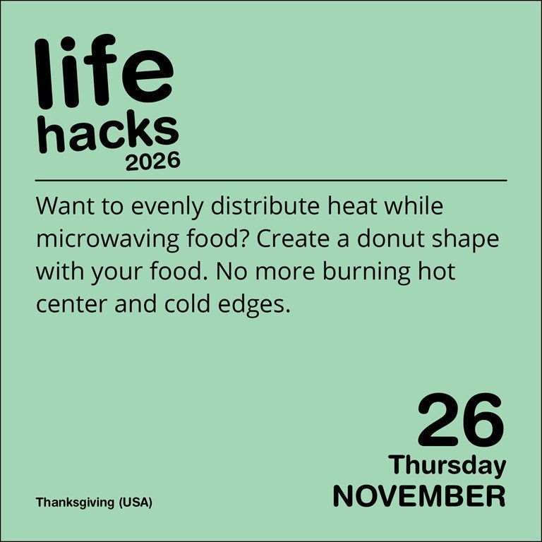 Life Hacks 2026 Day-to-Day Calendar