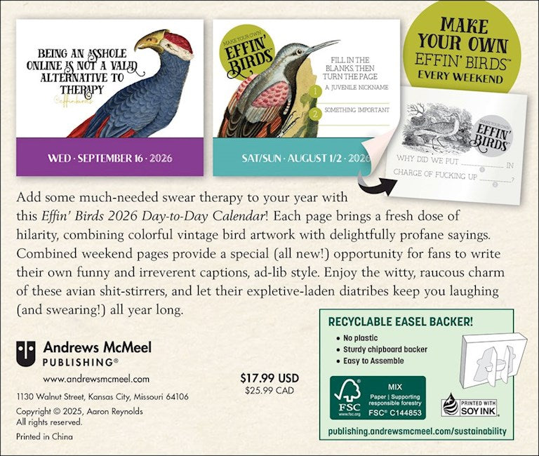 Effin' Birds 2026 Page-A-Day Calendar