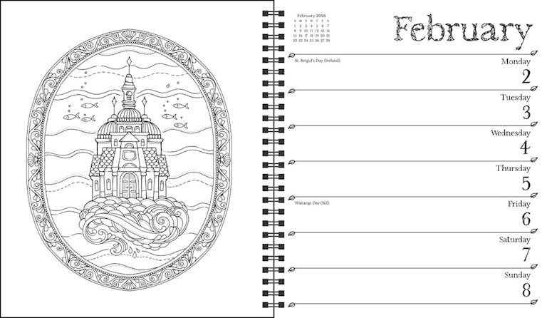 Johanna Basford 2026 Coloring Engagement Calendar