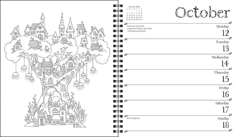Johanna Basford 2026 Coloring Engagement Calendar