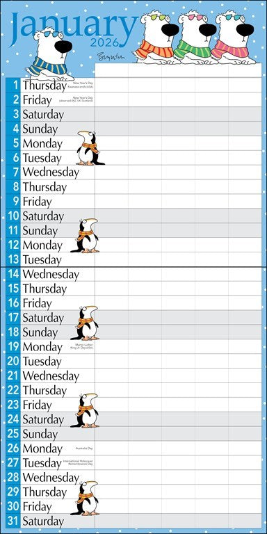 Sandra Boynton's 2026 My Family Calendar