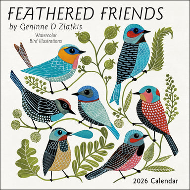 Feathered Friends by Geninne D Zlatkis 2026 Wall Calendar