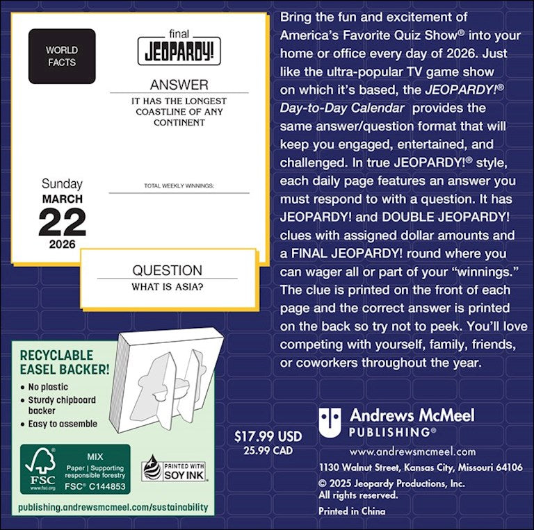 Jeopardy!® 2026 Page-A-Day Calendar