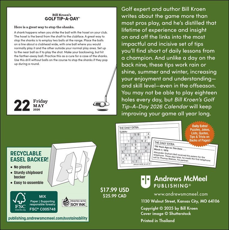 Bill Kroen's 2026 Golf-Tip-a-Day Calendar