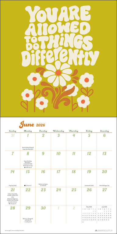 Funky Daze by Kira Cyan 2026 Wall Calendar